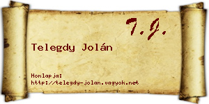 Telegdy Jolán névjegykártya