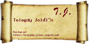 Telegdy Jolán névjegykártya